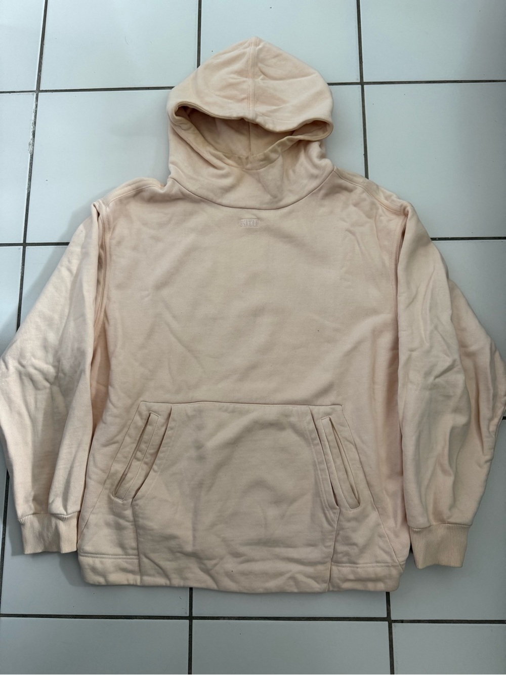 Kith Double Pocket Soft Peach Hooded Sweatshirt size Medium